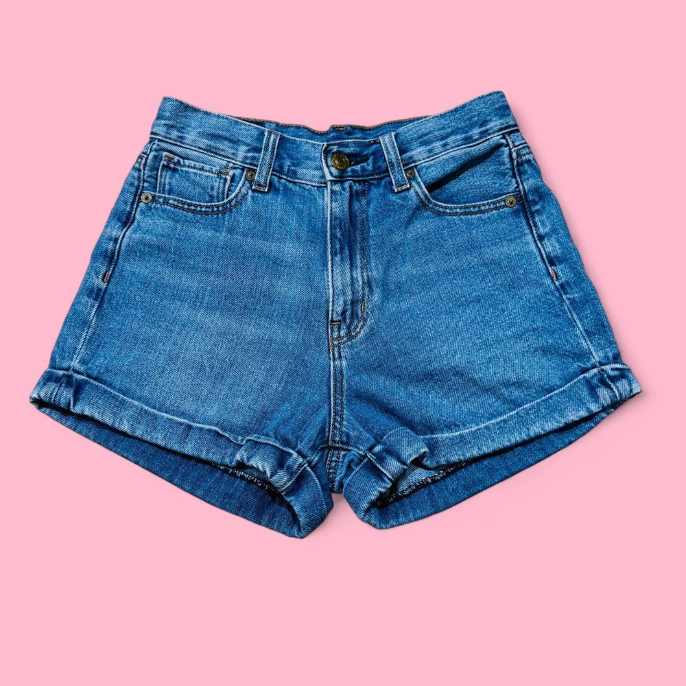 Mom Shorts High-Rise Blue Denim 00